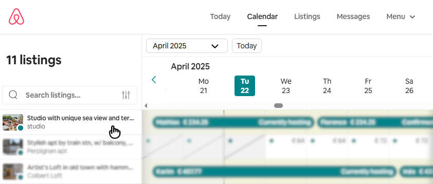 Airbnb Calendar step 2