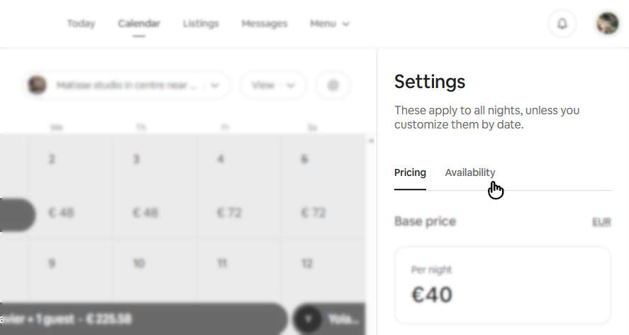 Airbnb Calendar step 3